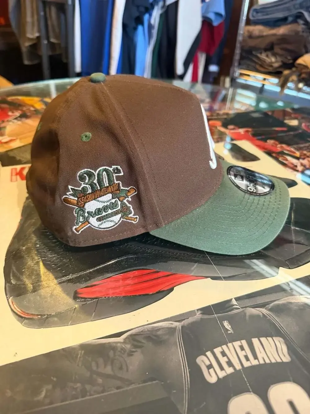 New Era Atlanta Braves 9Forty A-Frame Snapback Hat Brown Adjustable
